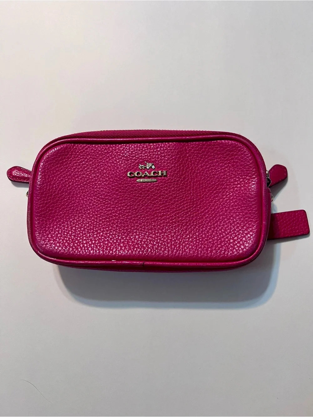 Genuine Coach Pink Leather Crossbody Bag with Pebbled Leather